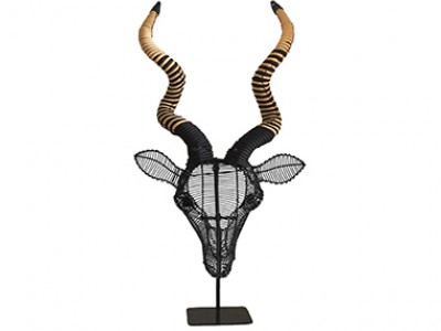 Kudu 55cm Wall Hanging - Black and Beige Rope